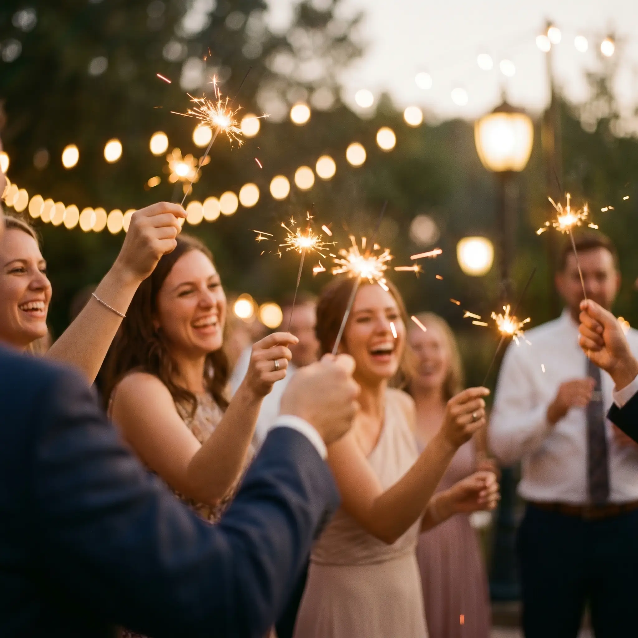 Cierges magiques lors d'une soirée