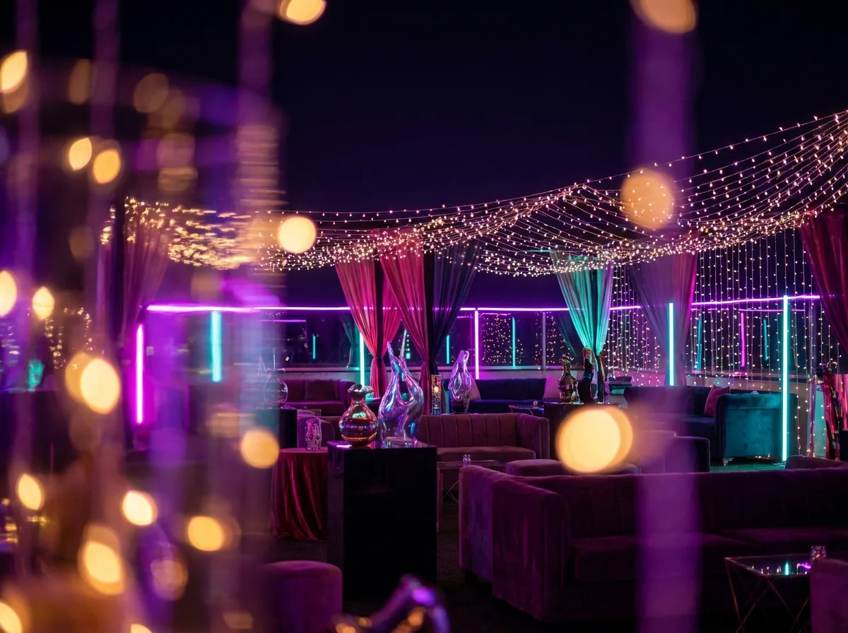 Thème Festif : palette magenta, violet et turquoise